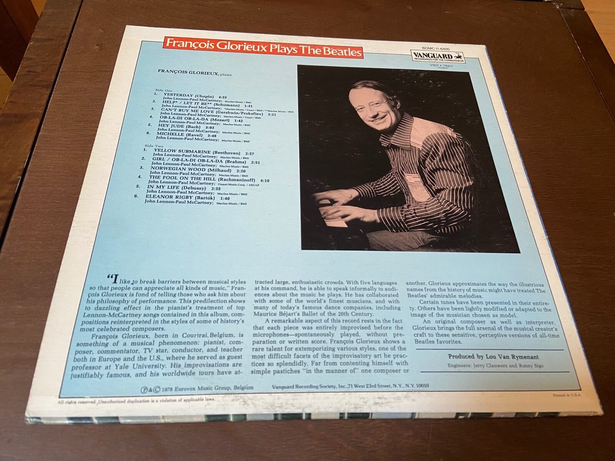 Francois Glorieux plays the Beatles~VG+ Modern Pop Classical