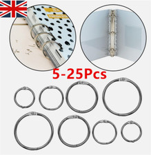 5-25Pcs DIY Binder Book Keyring Loose Leaf Binding Cards Rings Metal Hinged UK