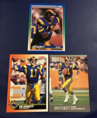 1990 & 1991 Score Fleer Ultra #4 #186 #367 JIM EVERETT Lot 3 St. Louis Rams QB 