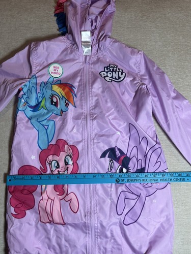 Girls Size 12 My Little Pony Hooded Windbreaker Rainbow Dash Pinkie Pie - Picture 4 of 9