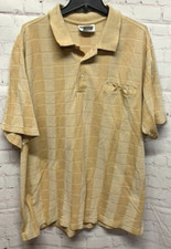 KingSize Polo Shirt Short Sleeve Beige Check 2XL Men Big Tall