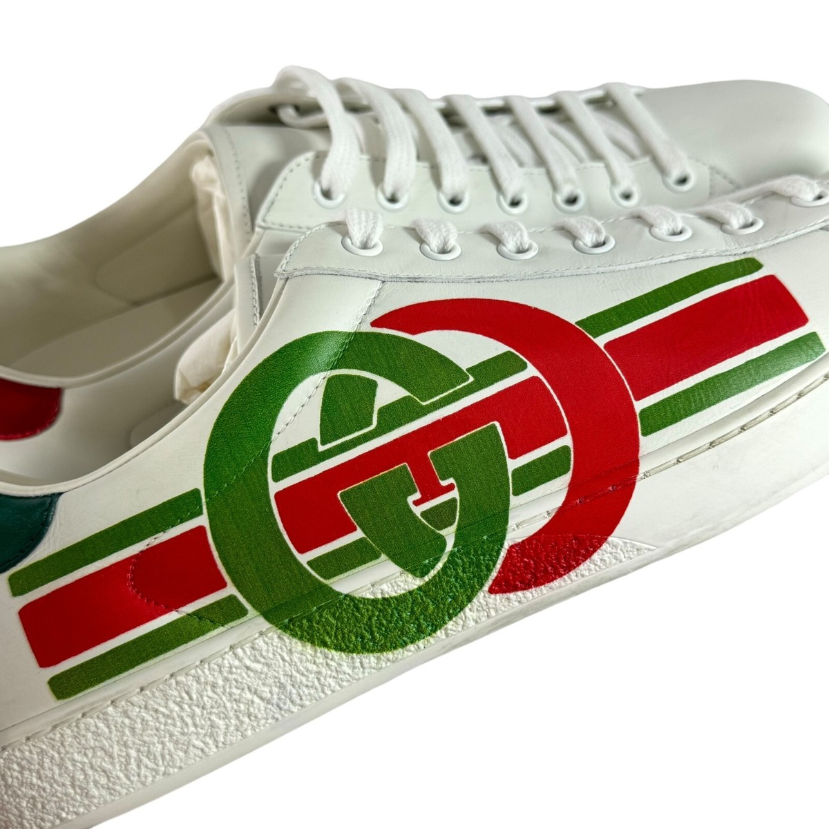 GUCCI パンプス ホワイトmade in Italy ⑧ GUCCI White Leather Blind For Love Low Top Sneakers Made in