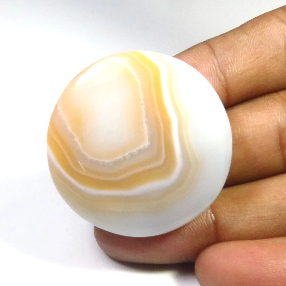 Natural Onyx Agate Gems 36mm Round Peach Onyx Geode Agate Cabochon OND-1315 - Image 3 of 4