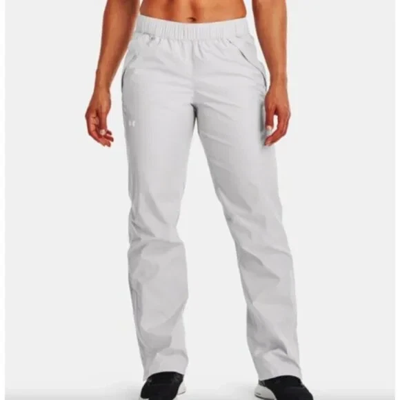UNDER ARMOUR Women s UA Cloudburst Sideline Rain Wind Pants NWT Halo Gray SMALL