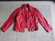 Rare Vintage Aviatrix Real Leather Red Biker Style Jacket Size M-l Genuine Leath