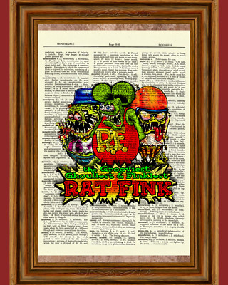 Rat Fink Dictionary Art Print Picture Hot Rod Big Daddy Ed Roth