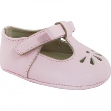 NWT Baby Deer Pink Bow T-Strap Booties Crib Shoes Girls Newborn Size 0