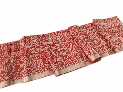 ANTIQUE SAREE BORDER VINTAGE PURE SILK BROWN THREAD WOVEN DESIGN TRIM LACE -161 - Picture 5 of 8