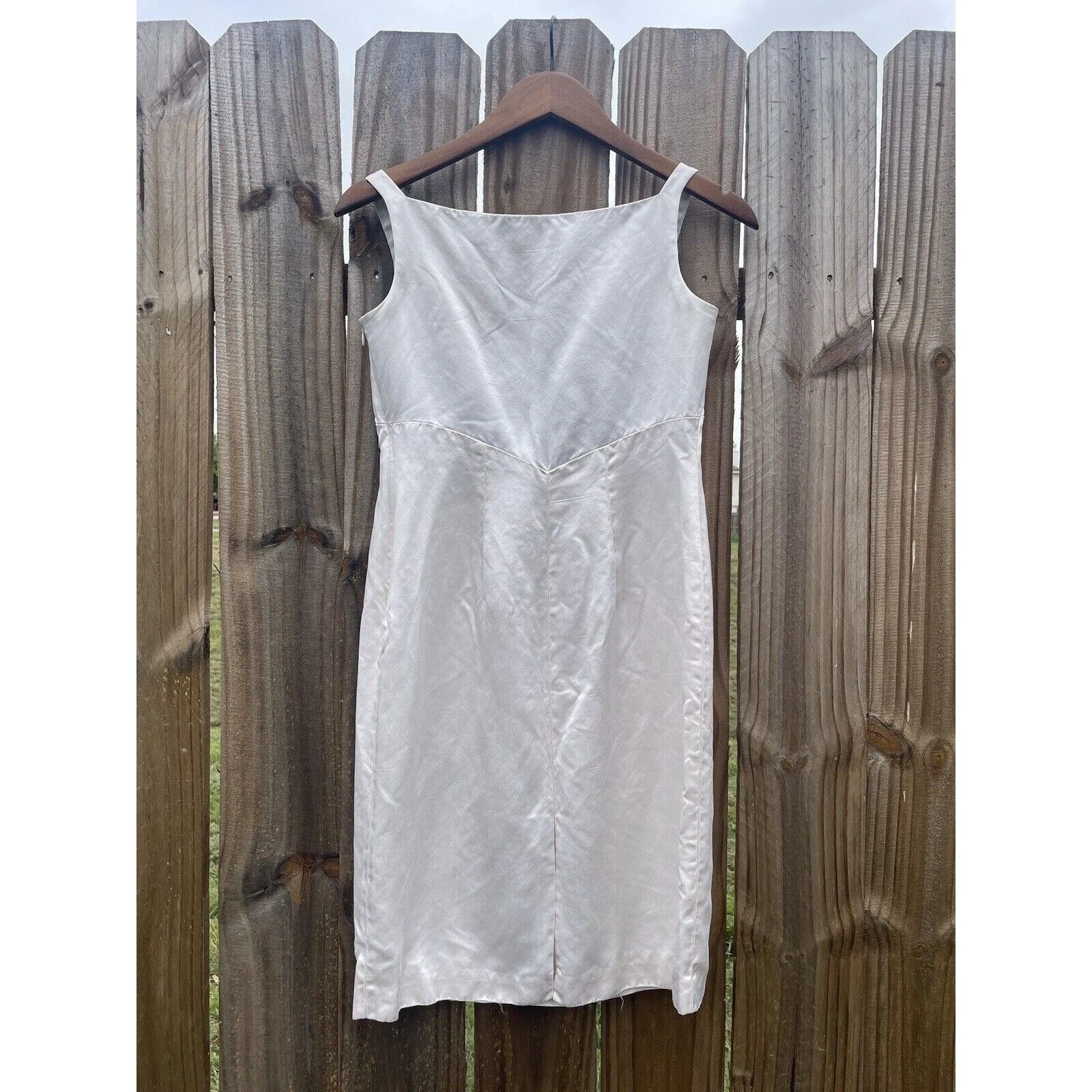 OFF WHITE Mini abito Dreamy Off seta bianca di Tahari taglia 4P
