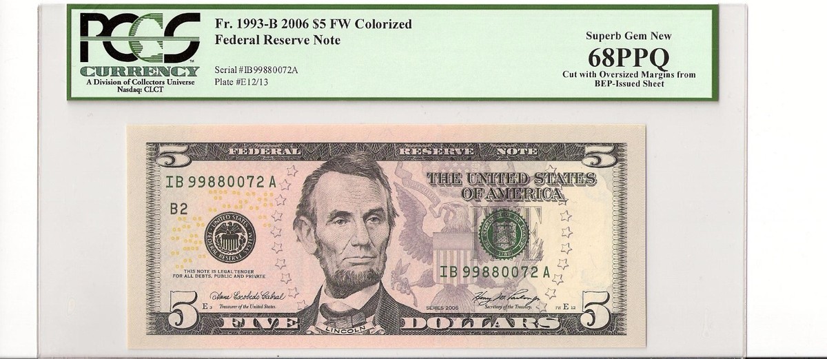 $5 - 2006 FRN B2 New York - Fr.1993-B 2006 FW - PCGS 68 PPQ