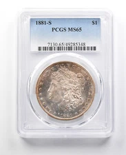 1881-S Morgan Silver Dollar MS65 PCGS Peripheral Tone *3128