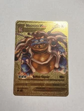 RARE Blastoise VMAX Gold Foil Fan Art Display Card NM