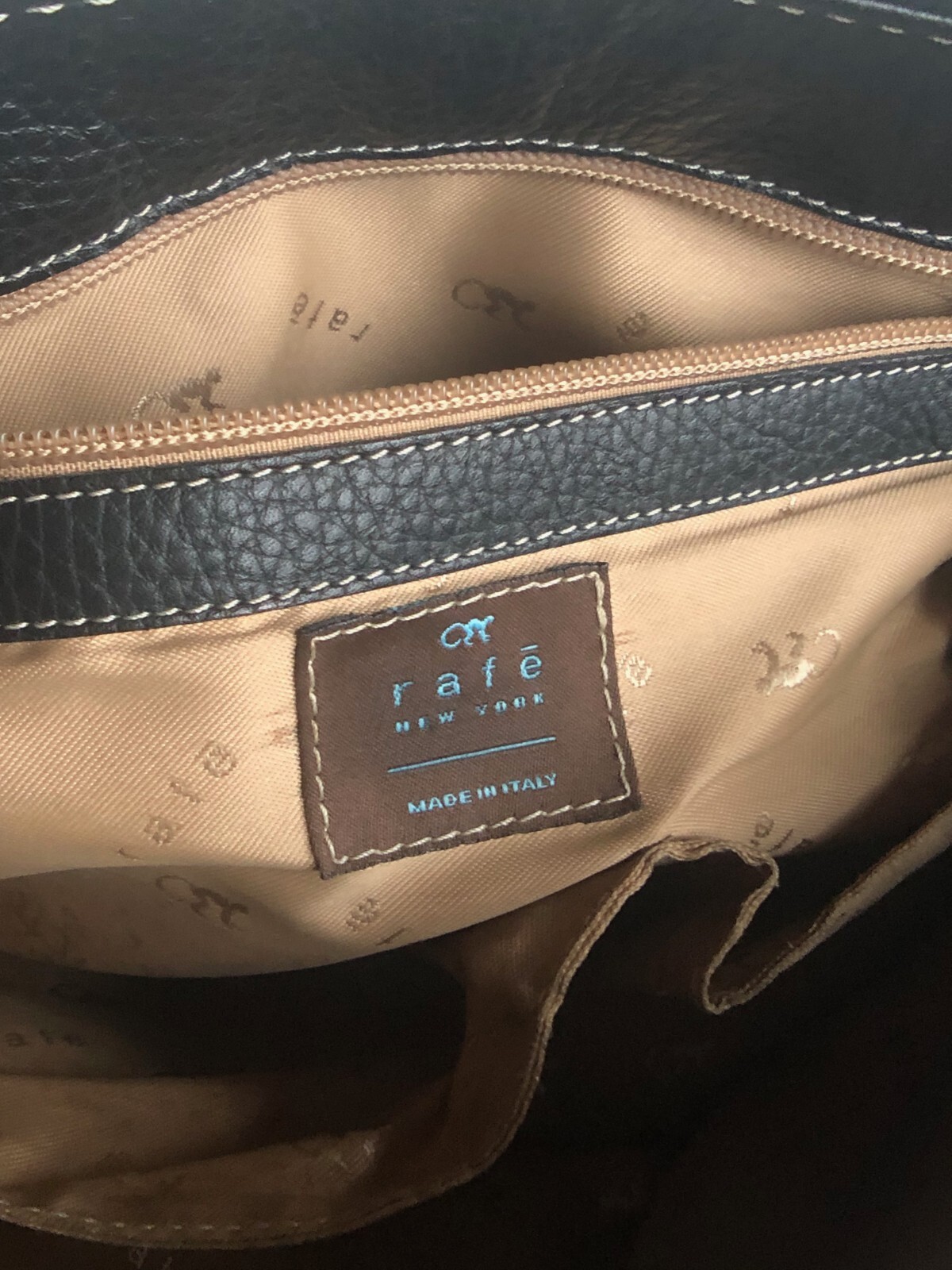 GENUINE RAFE NEW YORK BLACK LEATHER SATCHEL HANDBAG, MADE IN ITALY ...