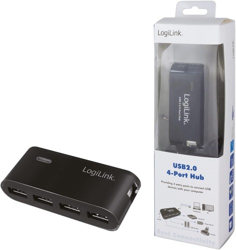 LogiLink USB 2.0 Port UA0085 Hub Schwarz inkl. Netzteil - Bild 8 von 8