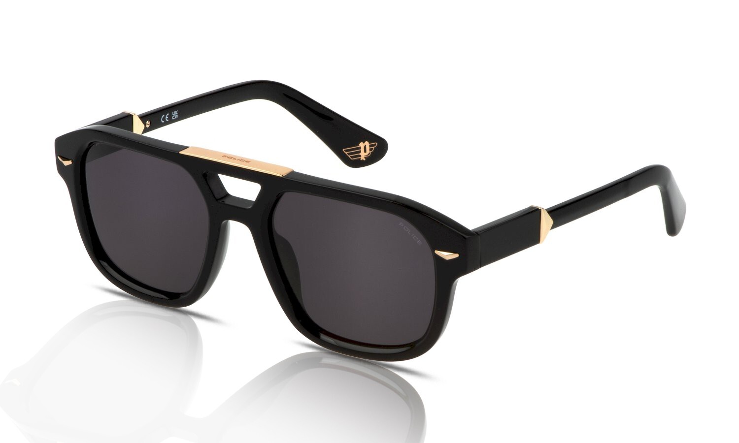 Police Monument 1 SPLL19 0700 Shiny Black/Smoke Sunglasses *Official Stockist*
