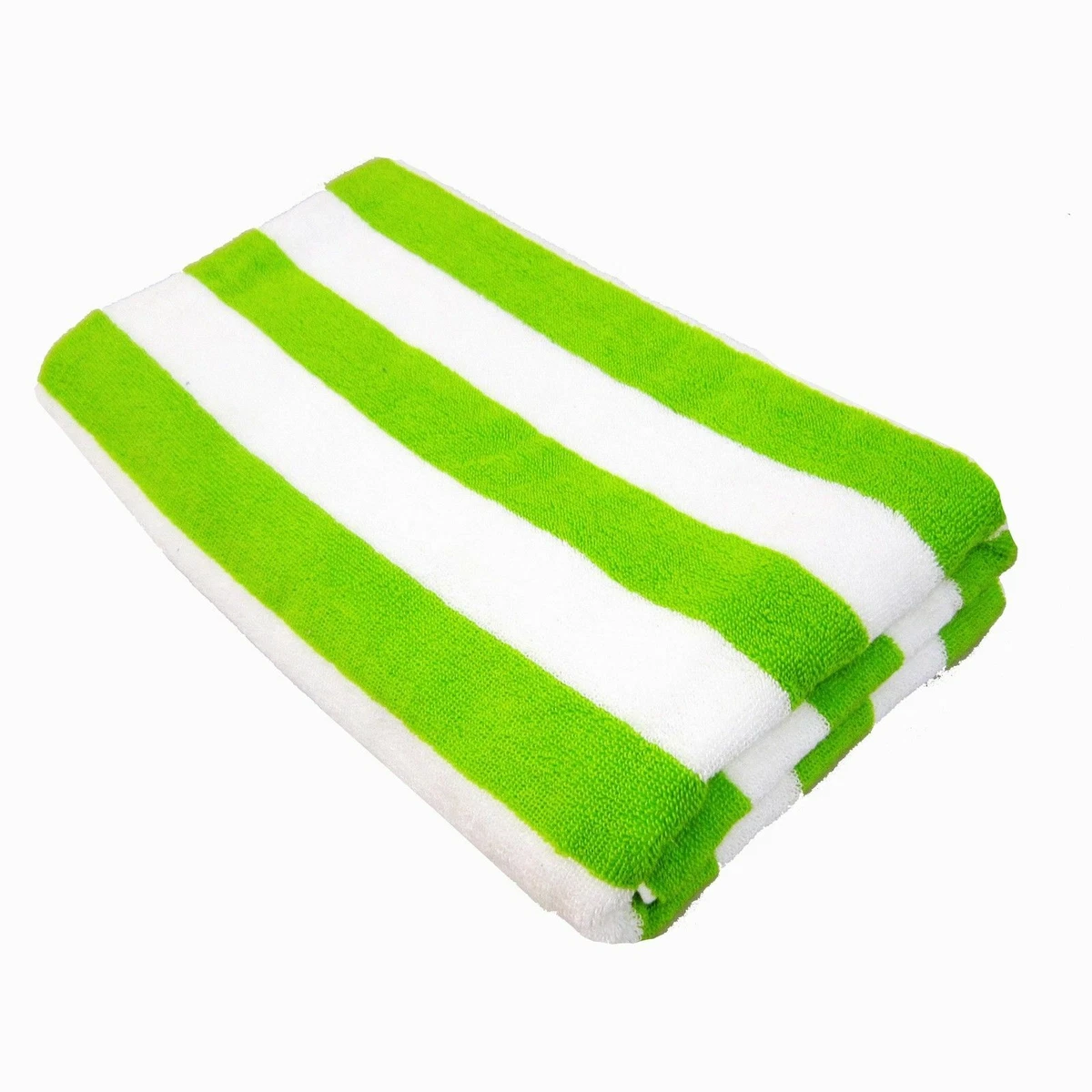 Striped 100% Cotton Lime Green Striped Pool Beach Bath Towel 75x150cm XL  Towels