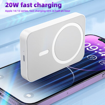 20000mAh Magnetic Power Bank Magsafe Wireless Battery for iPhone 16/15/14/13/12