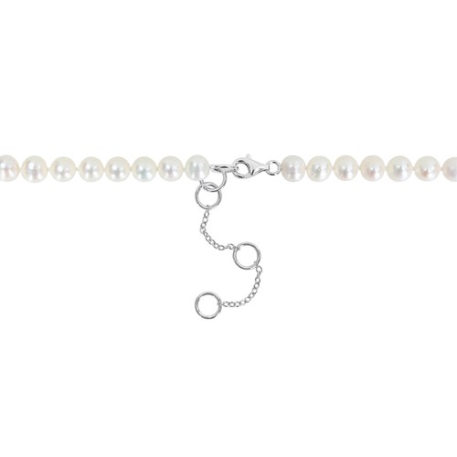 Amour FW Pearl Men's Necklace with Large Lobster Clasp Silver 19" - Picture 2 of 8