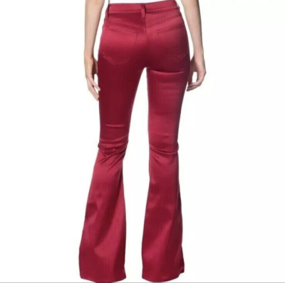 J BRAND Valentina Flared Satin Pants Flare Jeans Opium Red ...