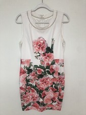 Calvin Klein Womens Floral Pearl Pink Scuba Sheath Botanical Sleeveless Dress 12