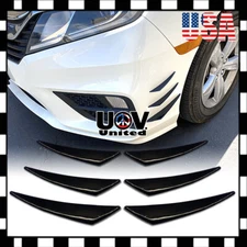 Gloss Black Universal Front Body Bumper Lip Splitter Diffuser Canards Fin Kit U2