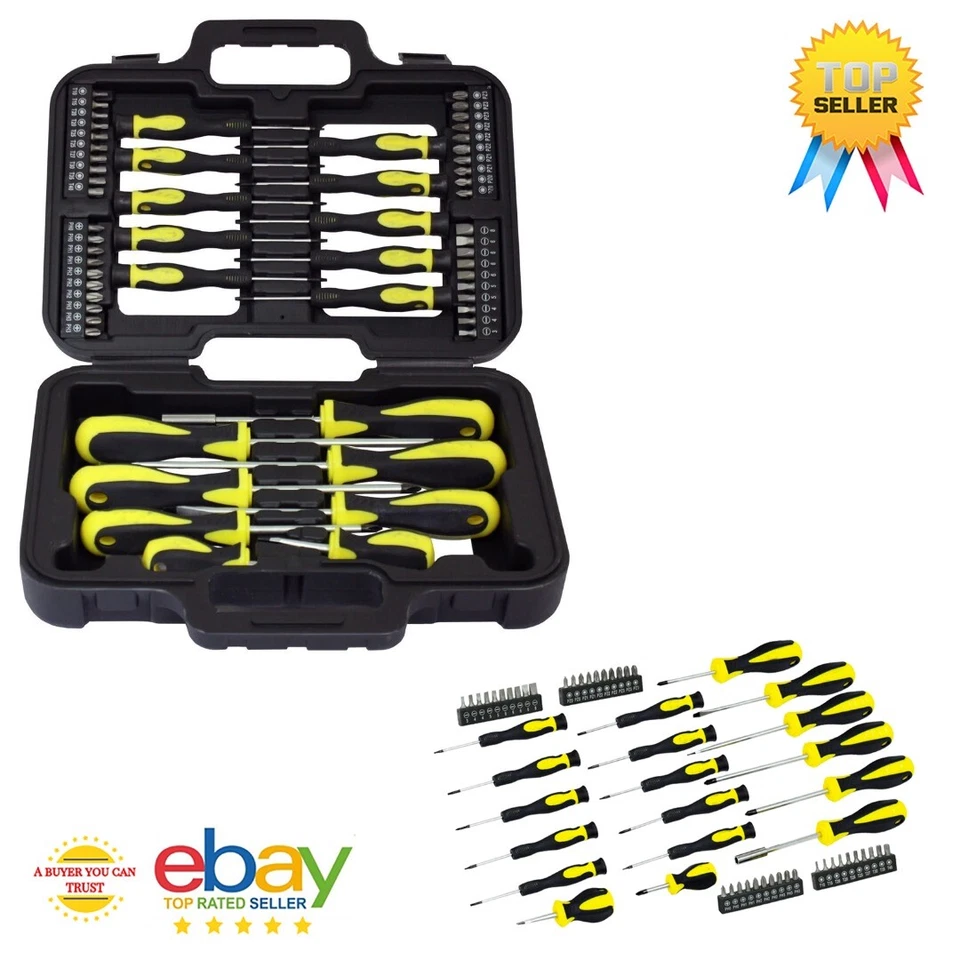 58pc Screwdriver Set in Case Tool Kit Torx Bit Phillips Precision Slotted Garage