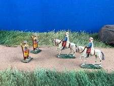 Vintage Miniature Pewter  Union Africa  Metal Medieval Figures Painted 1.5" tall