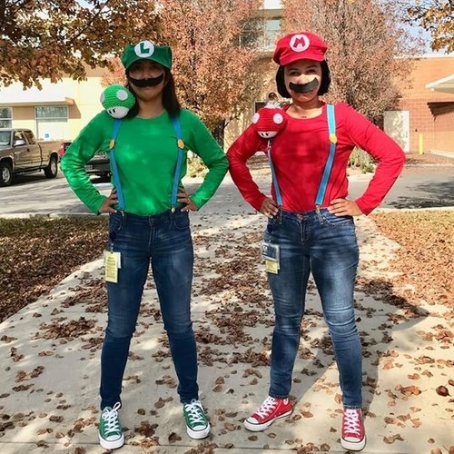 Disfraz Super Mary Luigii Wario Waluigi para Adulto Sombrero Bigotes Guantes Halloween - Imagen 6 de 7