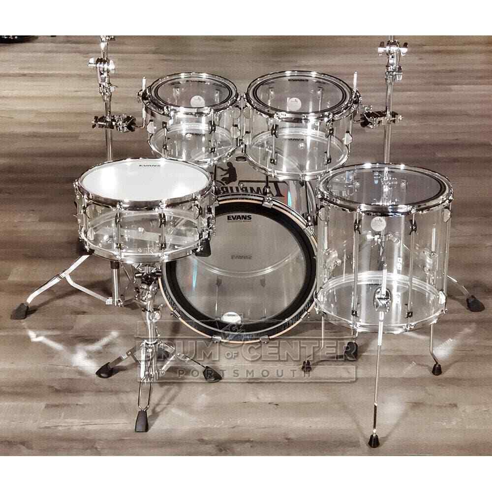 Tamburo Volume Series 5pc Seamless Acrylic Drum Set w/Snare Drum Natural Clear