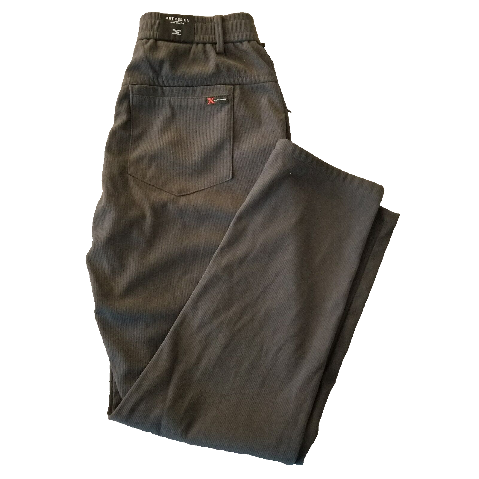 Stylish Gray Stretch Corduroy Men's Pants 34x28 by X Vogue Design