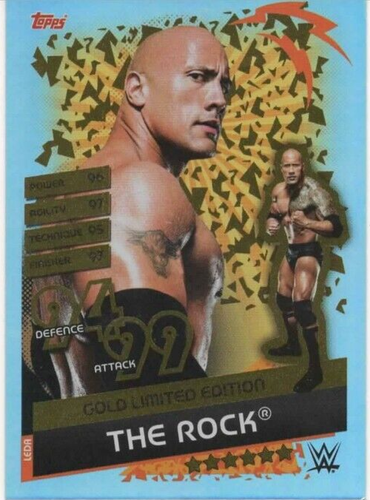 Topps WWE Wrestling Slam Attax Reloaded Card *THE ROCK* Gold LEDA nxt aew nwo dx