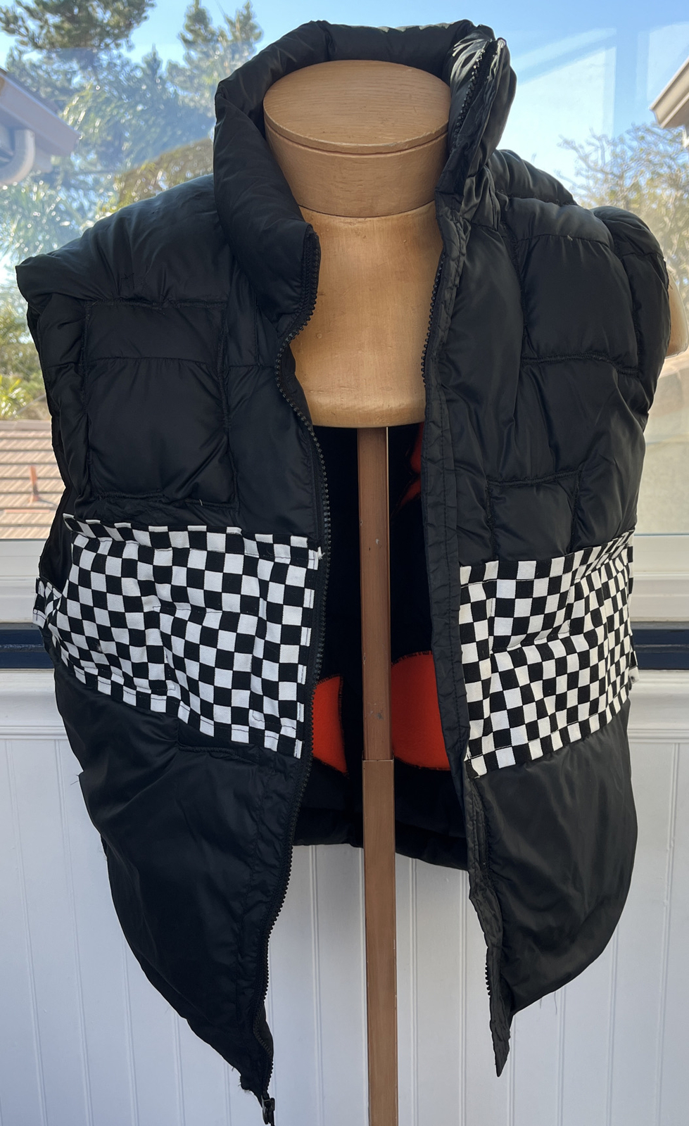 A Future Memory Down Feather Black Orange Vest La… - image 14