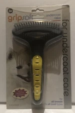 JW Pet GripSoft Double Row Undercoat Rake Dog Brush