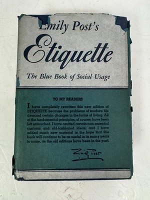 Emily Post s Etiquette Blue Book of Social Usage 1947 71st Printing VG+ Funk