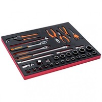 Bahco Fit&Go 3/3 Schaumstoffeinlage 34-Tlg. SteckschlüSsel-/Zangensatz