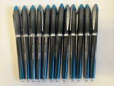  12-CT Uni-Ball Vision Elite BLX Rollerball Pen, Micro Tip, Blue/Black 69020