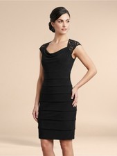 NWT Donna Ricco Womens Little Black Dress Sheath Classy Date Lace Black Size 8