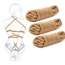 3pcs Super Soft Cotton Rope 10/5 Meter Bondage BDSM Set Roleplay Body Harness