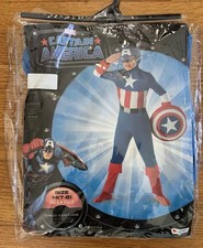 Marvel CAPTAIN AMERICA Child Costume Medium 7-8 Jumpsuit and Mask Only New