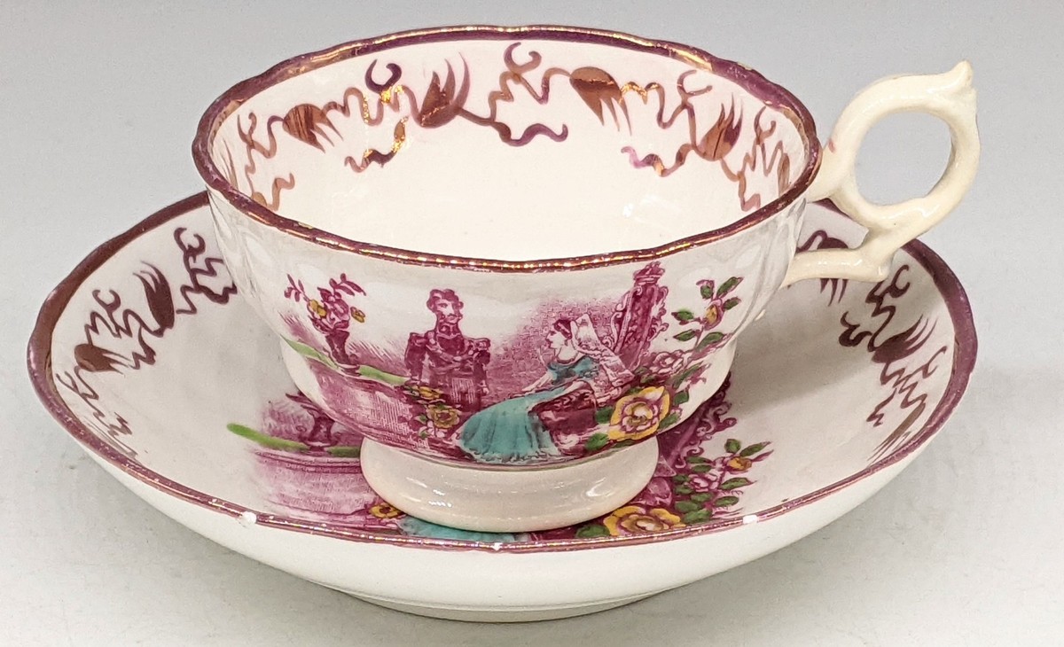 SUTHER LAND/イギリス サザーランド　スープチューリン&レードル Antique Queen Victoria & Albert Sunderland Luster Cup & Saucer | eBay