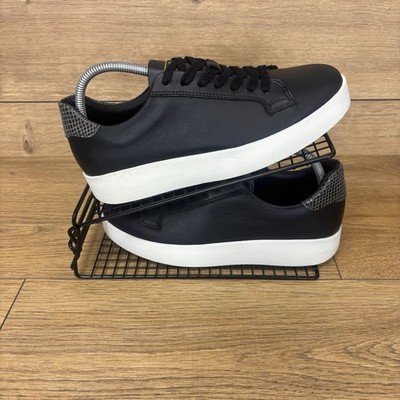 Barbour Schuhe Wmns Gr. UK6 International Leder schwarz weiß Plateau Sneaker