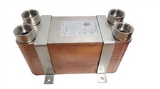 90 Plate Water to Water Brazed Plate Heat Exchanger 1 1/4" FPT Ports w/ Brackets