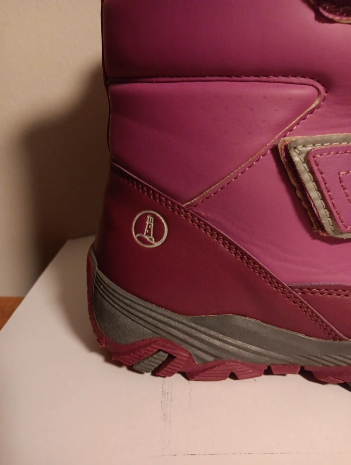 Botas de nieve de invierno Lands End niños jóvenes talla 3 aisladas impermeables rosa púrpura Foto 4 de 4