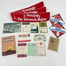 Vintage Boy Scouts of America BSA Memorabilia Lot Cards Stickers Merit Progress