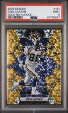 2023 Panini Mosaic FootballChris Carter Gold Disco /10  No Huddle #157 PSA9