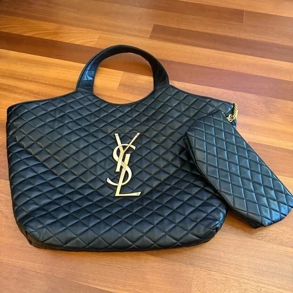 Yves Saint Laurent Black Quilted Leather Tote Bag