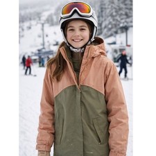 Trespass Girls  3 in 1 Coat Hooded Size 13/14 Waterproof Pink and Gray NWOT