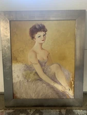 Vintage Ballerina Painting-Signed
