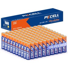 PKCELL AA Batteries 100 Pack, 1.5V Heavy Duty Double A Batteries,10-Year Shelf L 0.49 per gallon