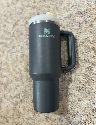 #ad Stanley The Quencher H2.0 40 oz Black Gray Travel Tumbler w Handle Lid Straw $26.00